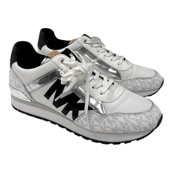 MICHAEL KORS Maddy Two-Tone Logo Trainer Sneakers Size 9.5 M - Picture 5 of 11